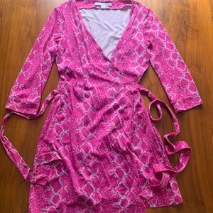 Diane Von Furstenberg Pink Wrap Mini Dress